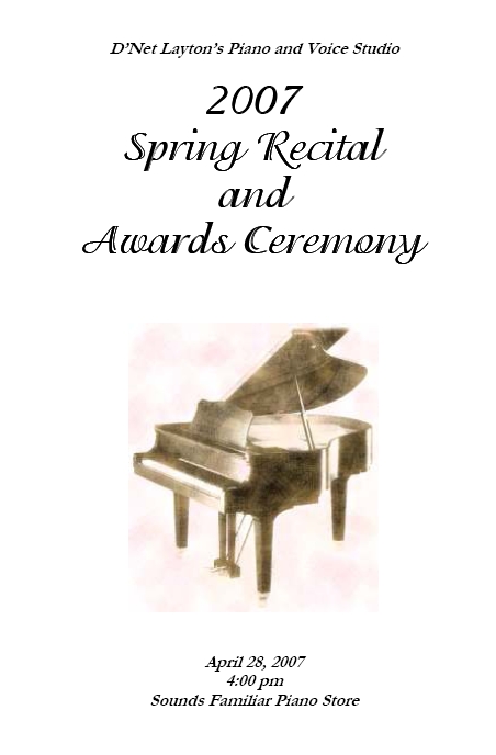 Senior Piano Recital Program Template